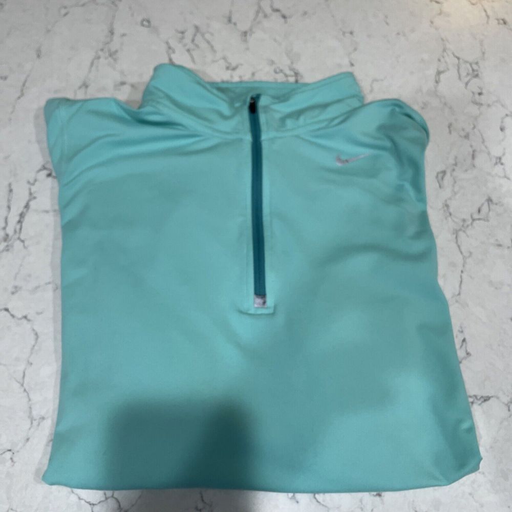 Womens NIKE Dri Fit Running Cotton 1/4 Quarter Zip Jumper Sweatshirt M